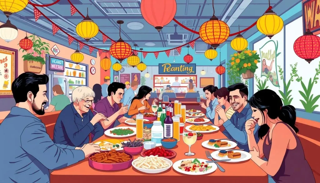 Image of a vibrant dining scene in New Brunswick