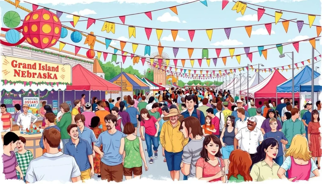 Image of a vibrant festival or event in Grand Island, Nebraska