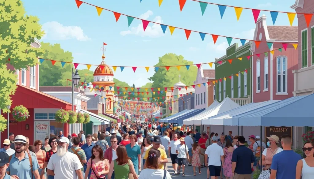 Image of a vibrant festival scene in Jefferson County, Missouri