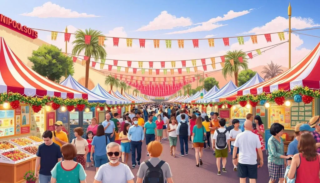 Image of a vibrant festival scene in Nipomo, California