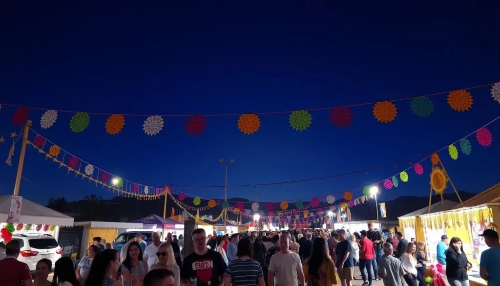 Image of a vibrant festival scene in Pine Flat or Sierra Blanca