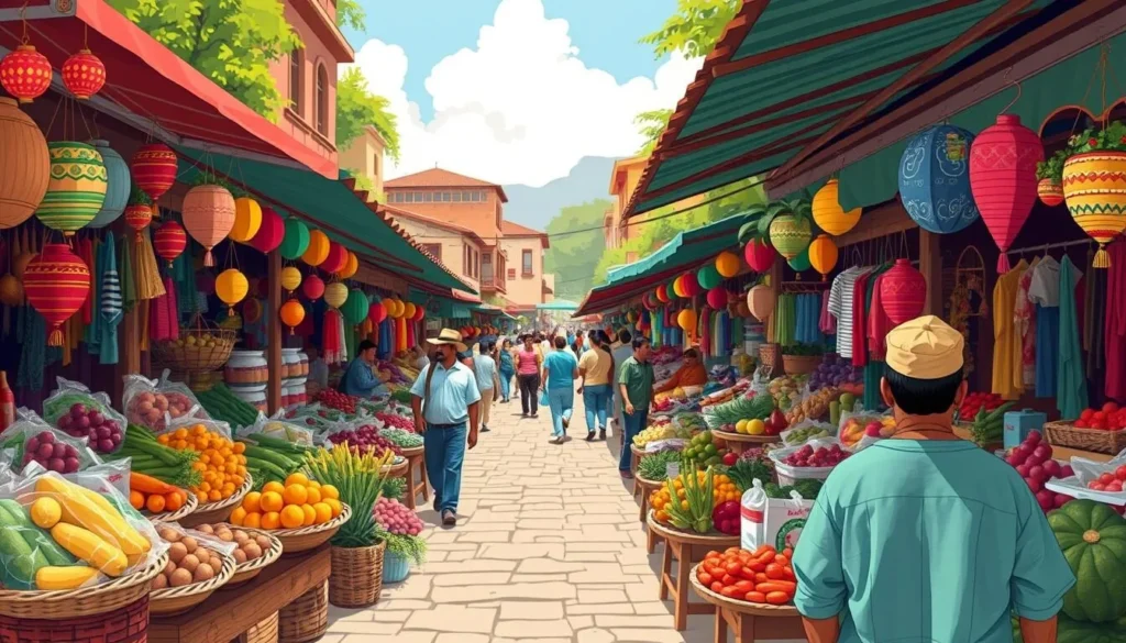 Image of a vibrant local market in Tlaxcala