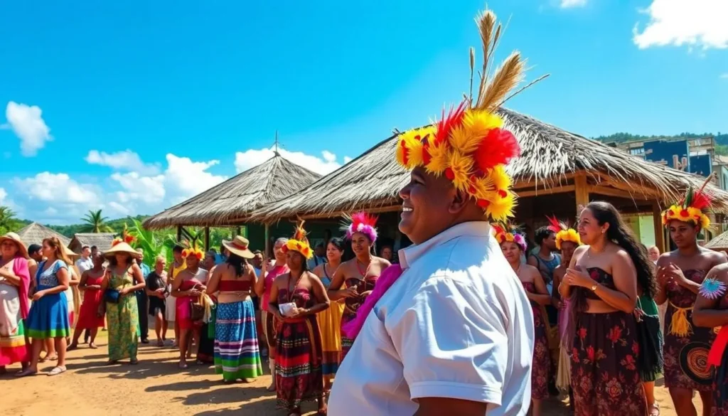 Image of a vibrant village show day in Niue, showcasing local culture and celebrations.