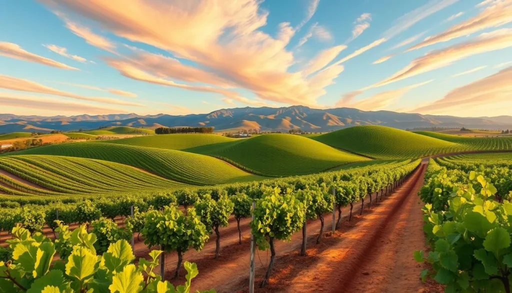 Image of a vineyard in Tehachapi Wine Country with a scenic landscape