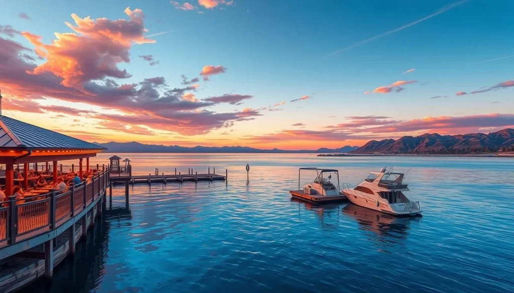 Image of a waterfront restaurant in Lake Havasu with a beautiful view of the lake