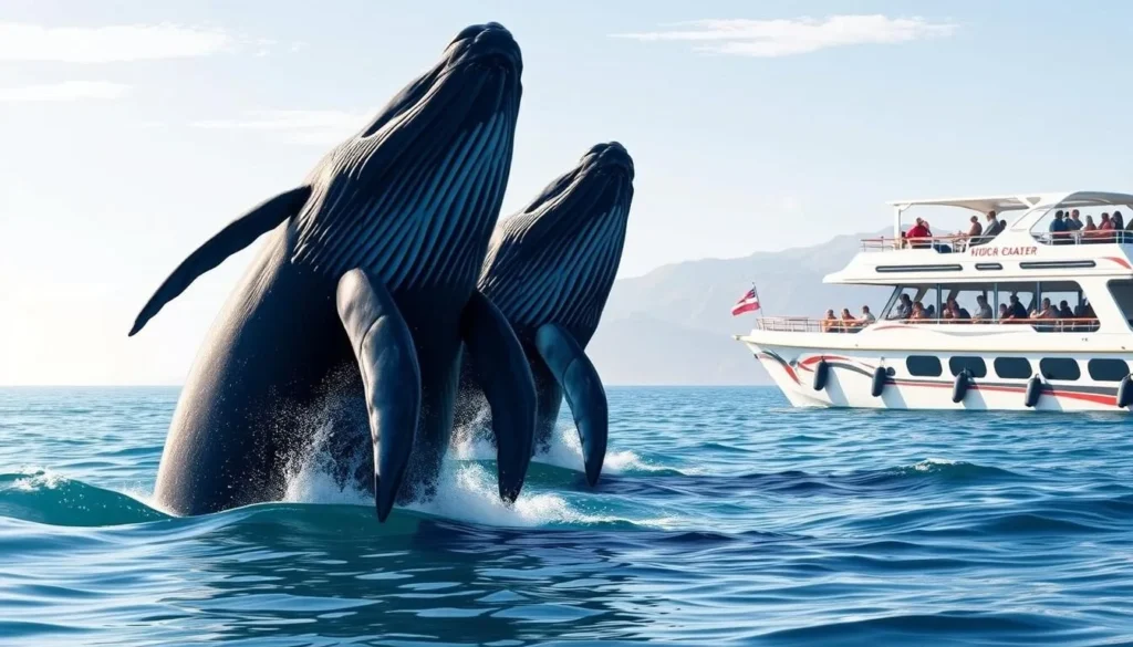 Image of a whale watching tour on the Gold Coast with humpback whales