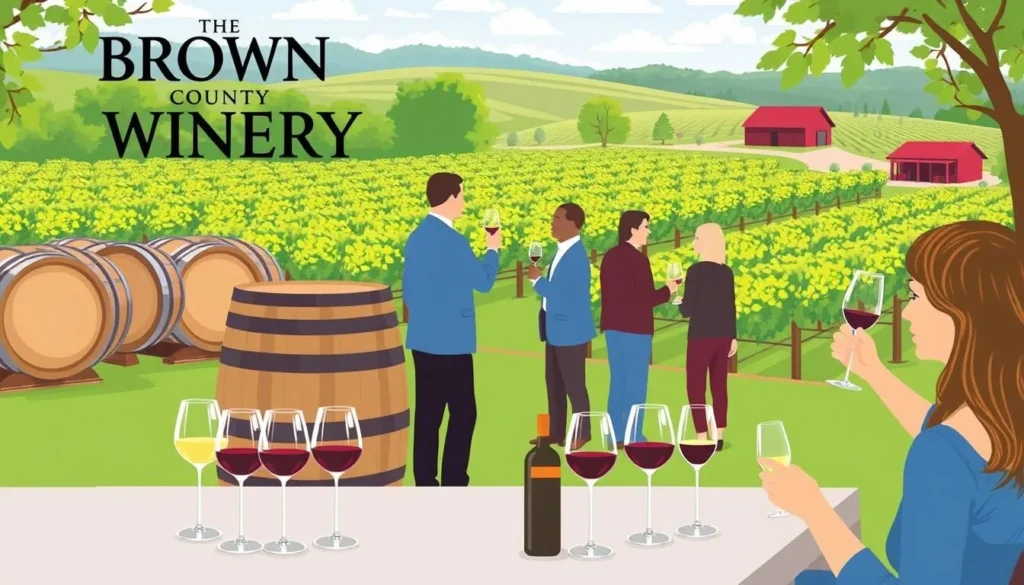 Image of a wine tasting event at Brown County Winery
