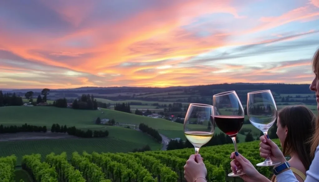 Image of a wine tasting tour in Willamette Valley
