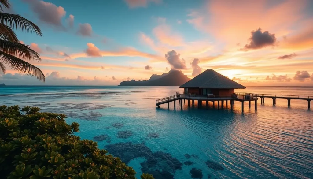 Image of an overwater bungalow in Bora Bora