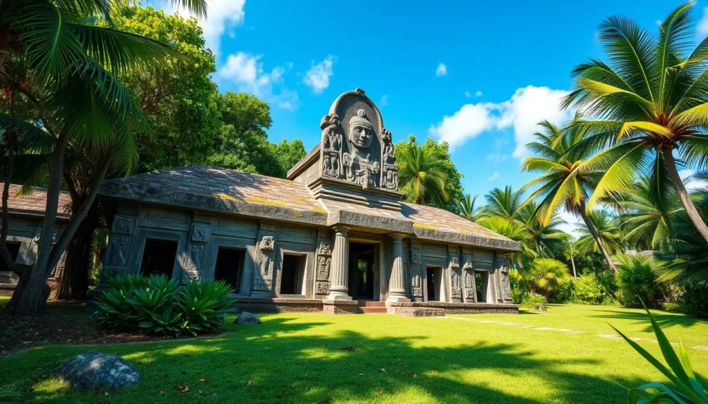 Image of ancient marae on Tetiaroa Island