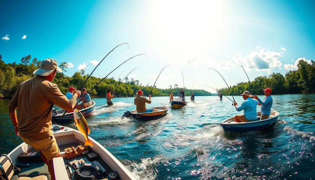 Image of anglers competing in the Summer Slam Fishing Tournament