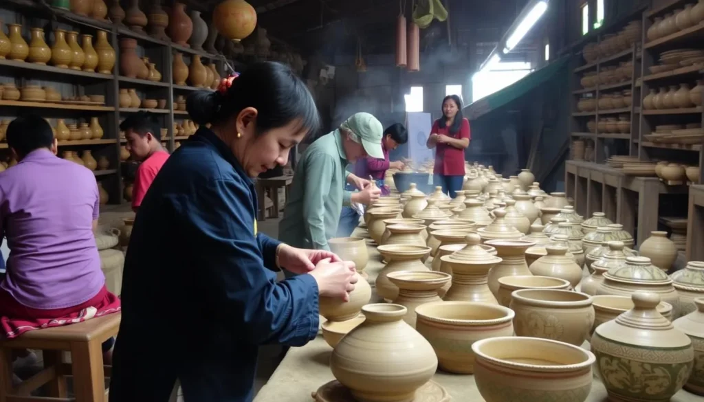 Image of artisans working at Tan Hiep Pottery Village