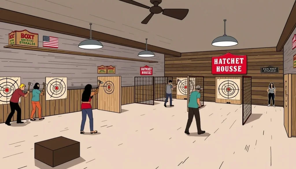Image of axe throwing lanes at The Hatchet House