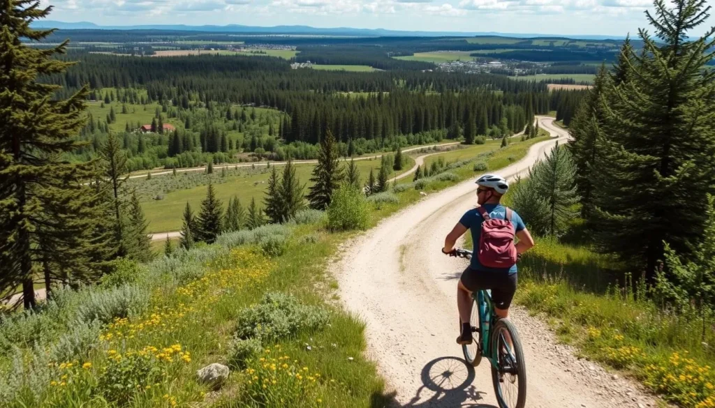 Image of biking or hiking in Edmonton trails