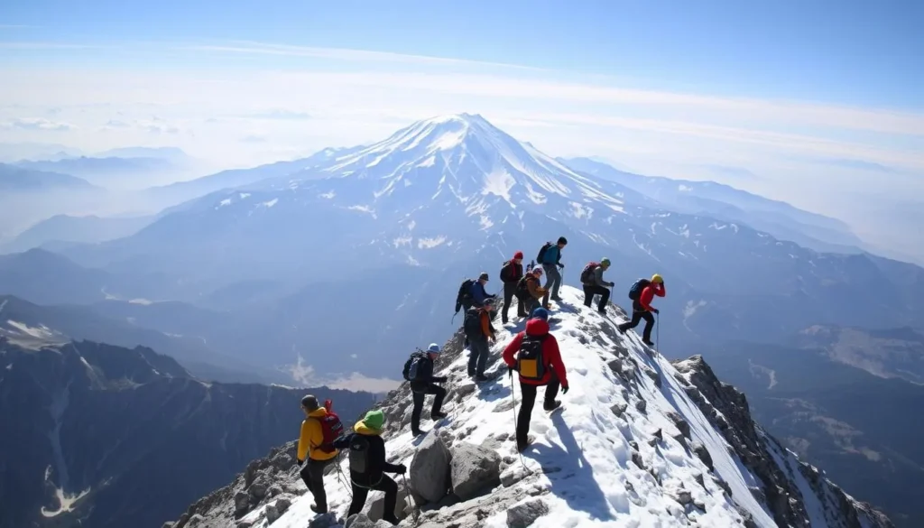 Image of climbers ascending Mount Shasta