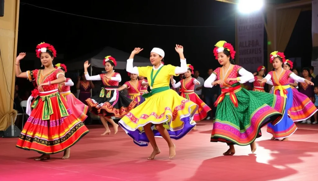 Image of dancers performing at the Festival of Traditional Dances in Kananga