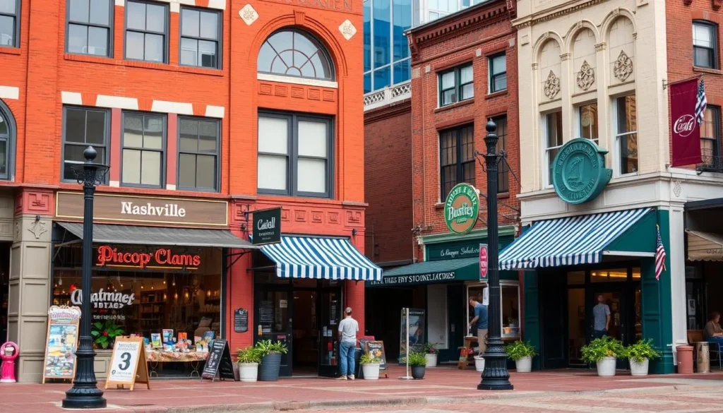 Image of downtown Nashville's charming shops and galleries