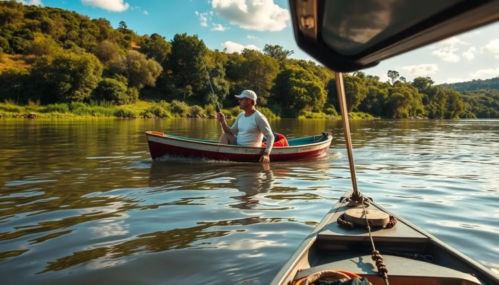 Image of fishing or boating on the Vaal River