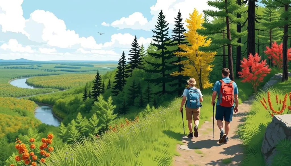 Image of hikers on a trail at Turtle River State Park