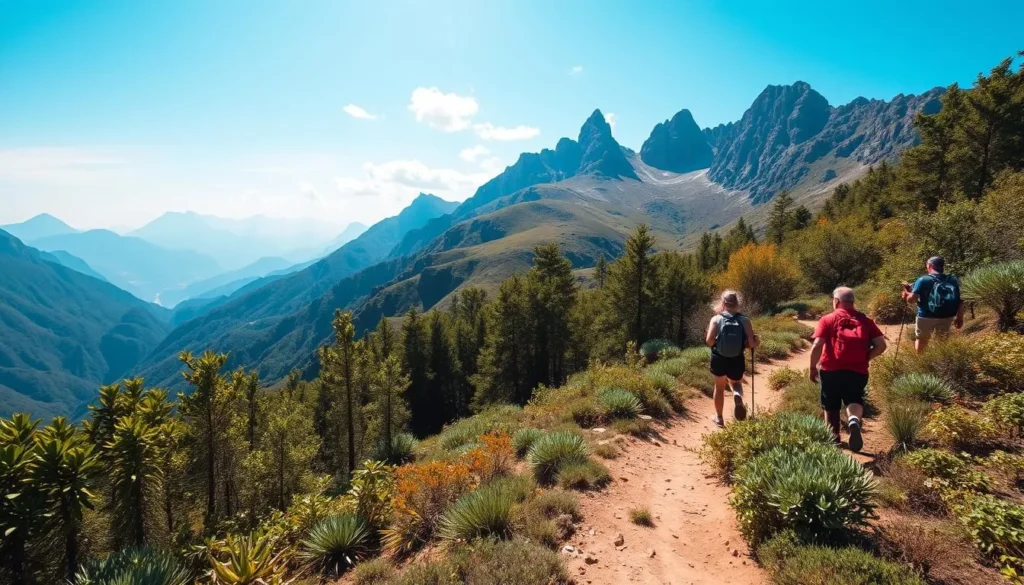 Image of hikers on the Tumamait Trail
