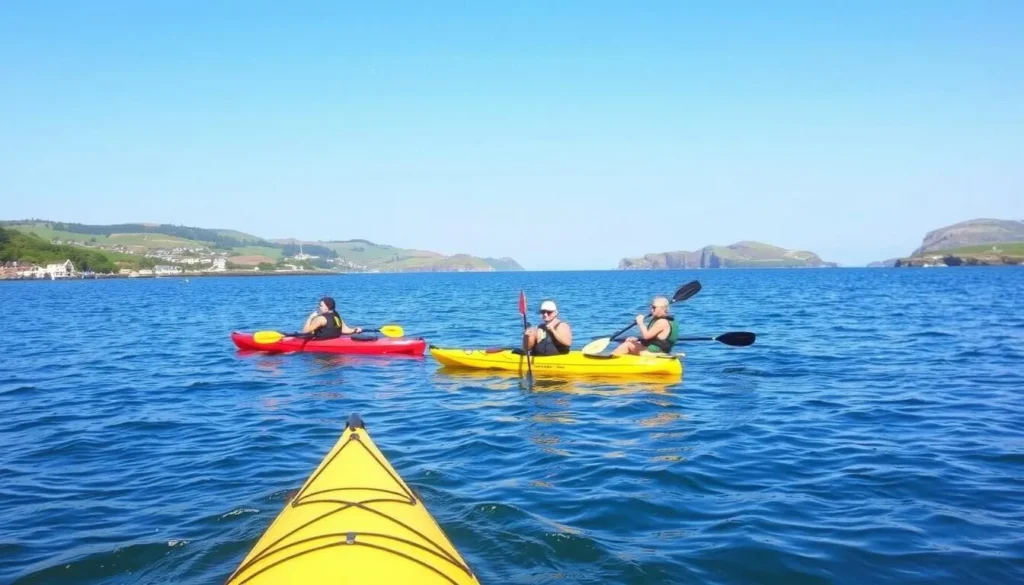 Image of kayakers paddling in Galway Bay