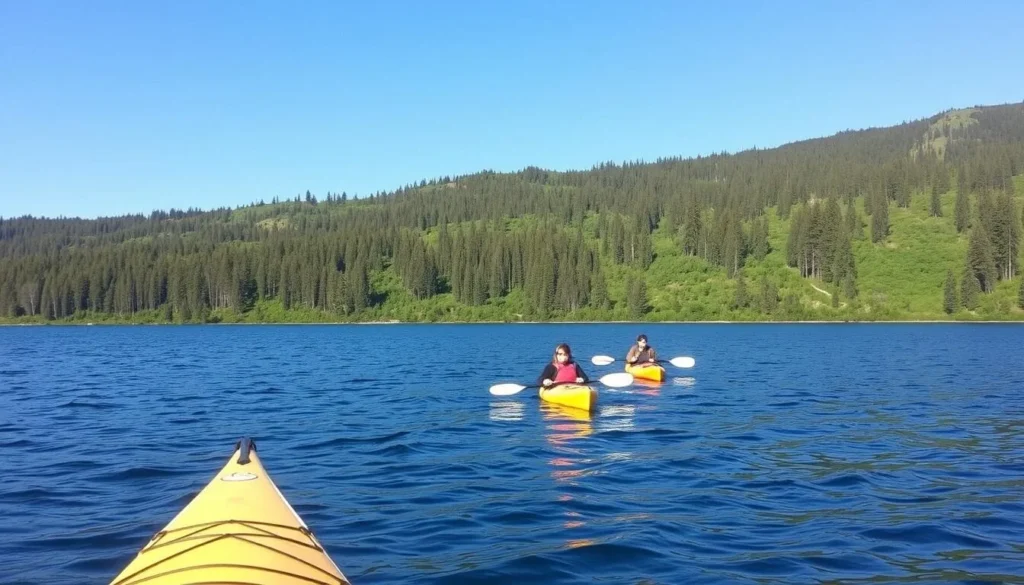 Image of kayakers paddling on Upper Klamath Lake