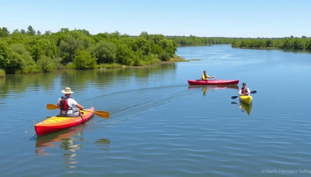 Image of people engaging in non-motorized boating activities on North Thermalito Forebay