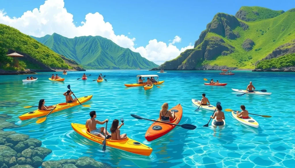 Image of people enjoying water activities at Mākena State Park