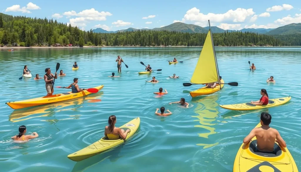 Image of people enjoying water activities at Silverwood Lake
