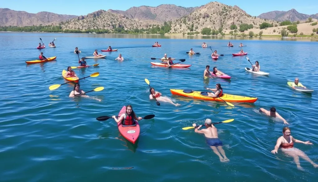 Image of people enjoying water activities on Santa Margarita Lake
