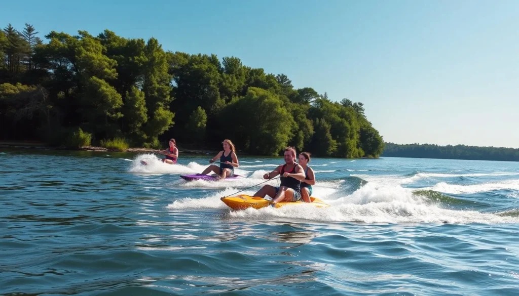 Image of people enjoying water skiing on Eufaula Lake