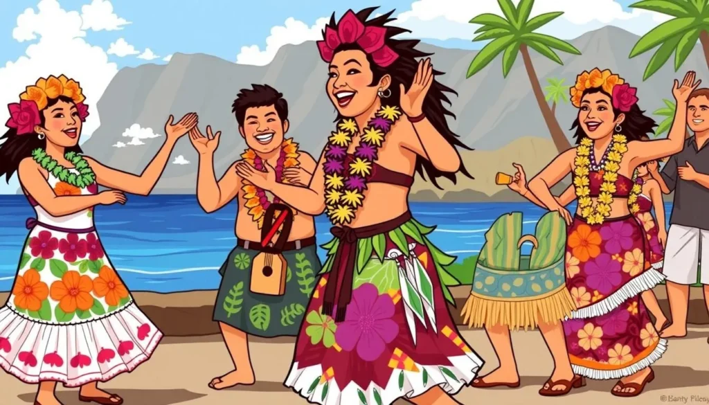 Image of performers at the Kauai Mokihana Festival