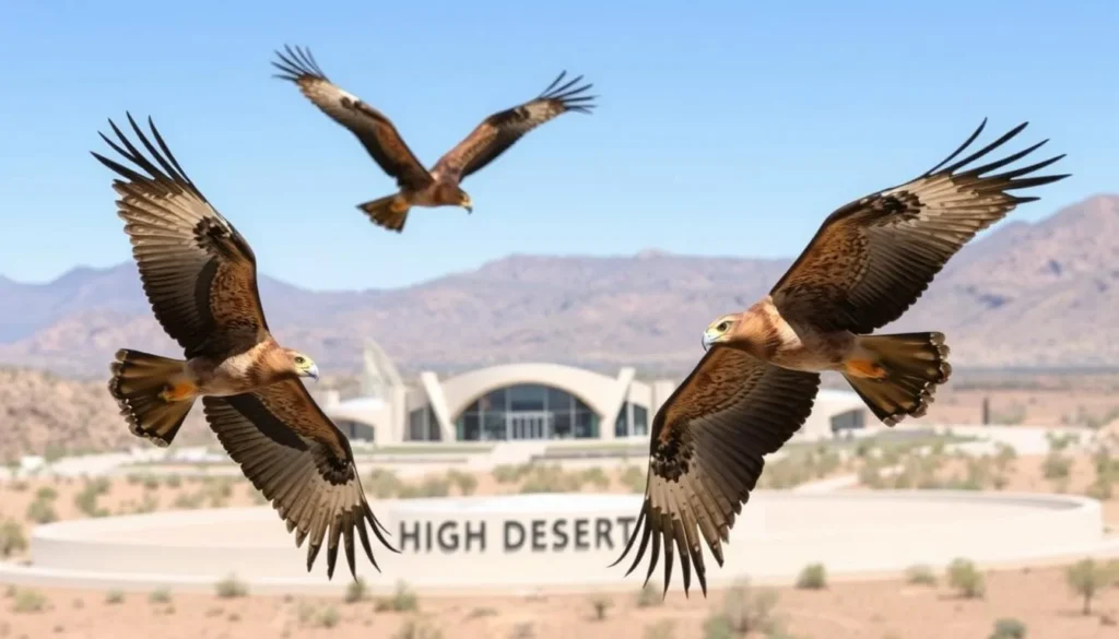 Image of raptors in flight at the High Desert Museum