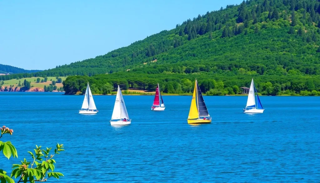Image of sailboats on Stockton Lake