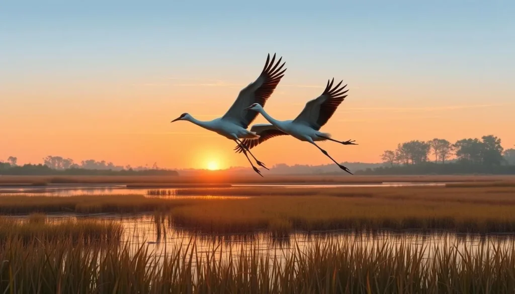 Image of sandhill cranes at Rowe Sanctuary
