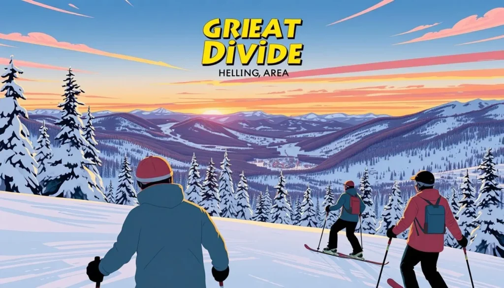 Image of skiers at Great Divide Ski Area near Helena, Montana