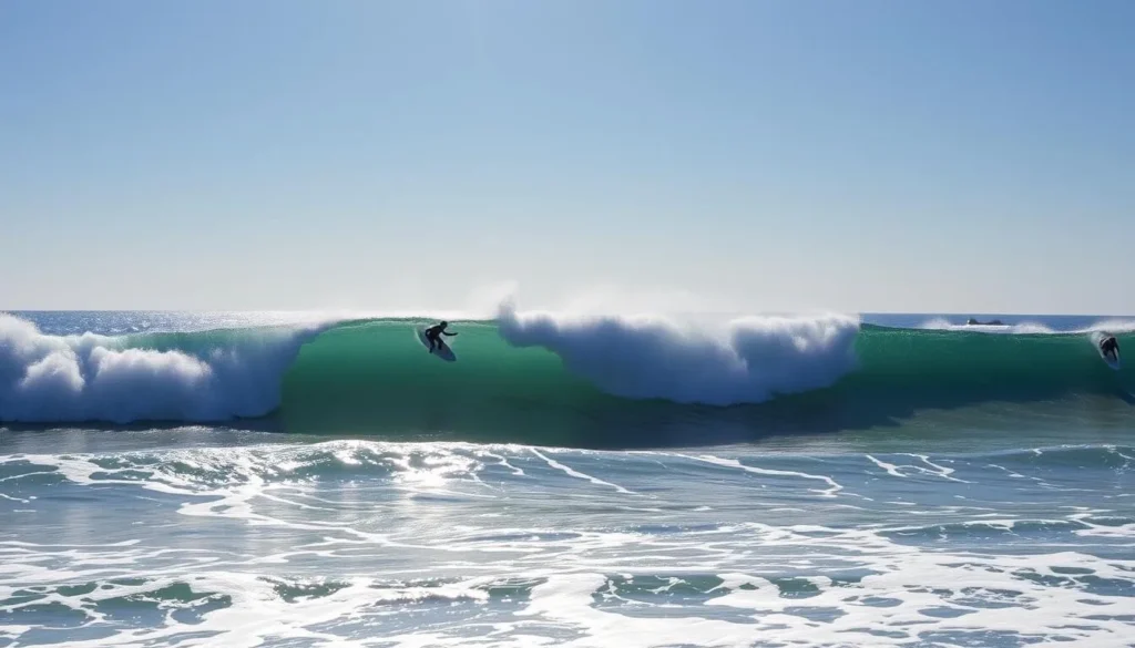 Image of surfers riding waves at La Torche
