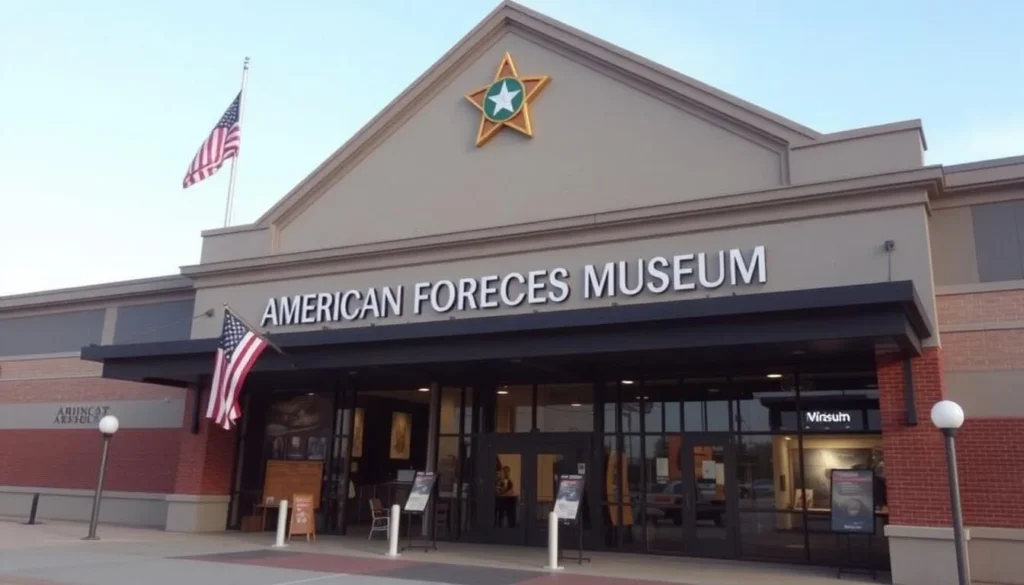 Image of the American Armed Forces Museum exterior or a significant exhibit