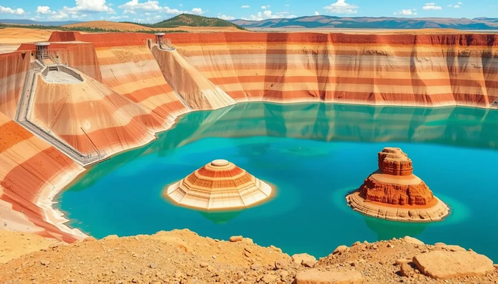 Image of the Berkeley Pit, a massive open-pit copper mine in Butte, Montana