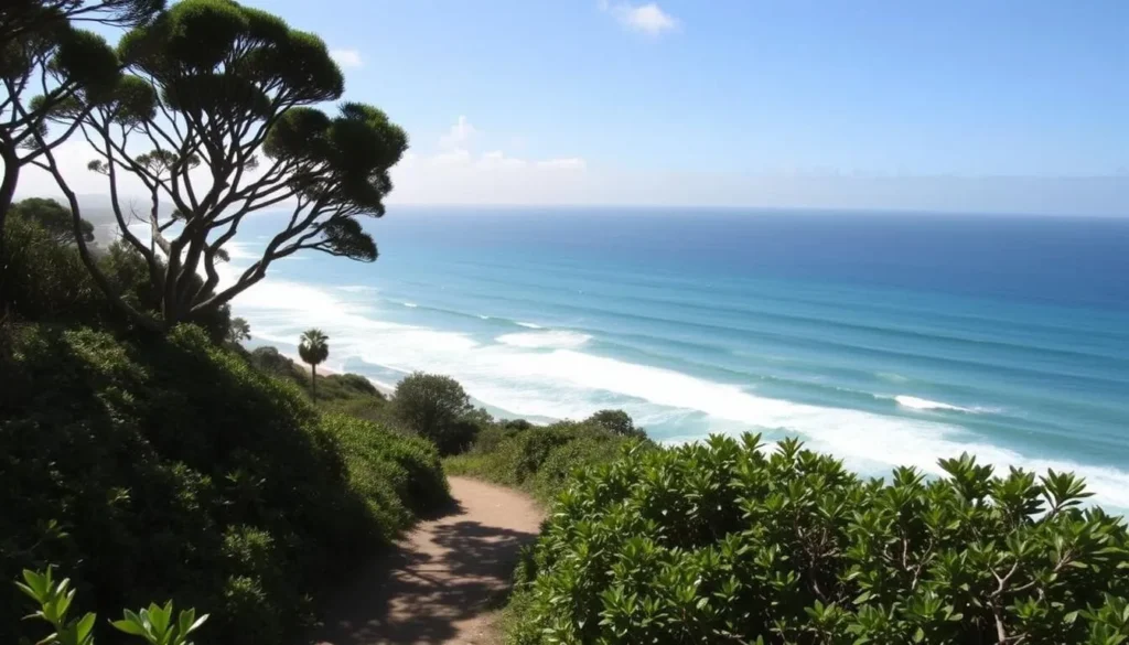 Image of the Cape Byron Walking Track with the ocean in the background