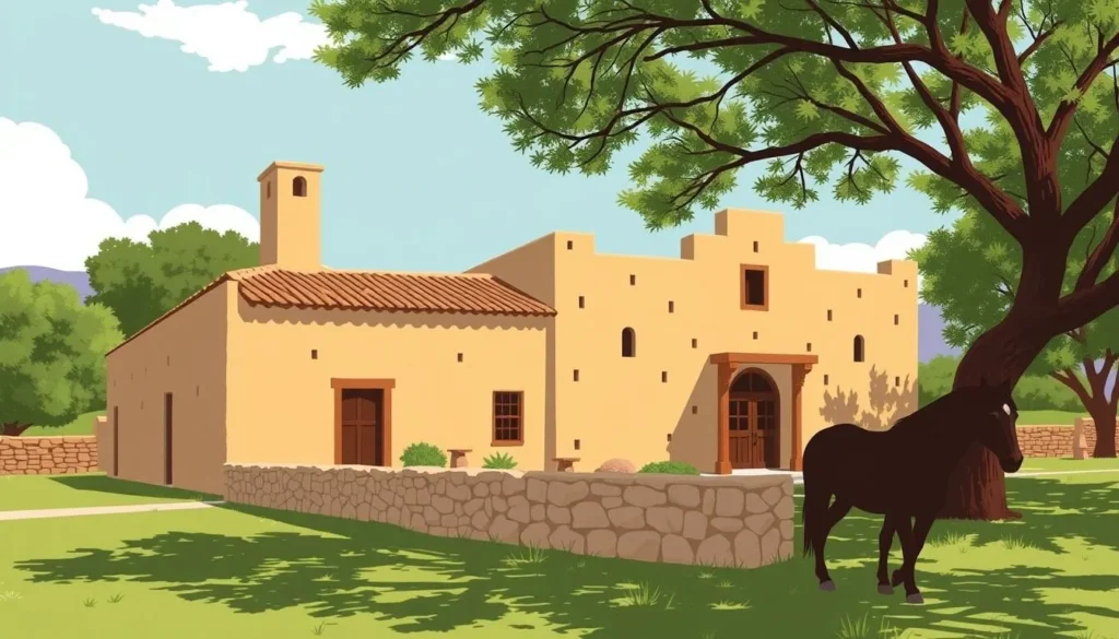 Image of the Casa de Adobe Museum, a reconstructed adobe house where Generals Francisco Madero and Pancho Villa planned the Battle of Juarez.