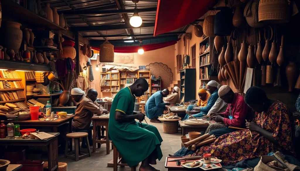 Image of the Craftsmen's Quarter in Bobo-Dioulasso, showcasing artisans at work