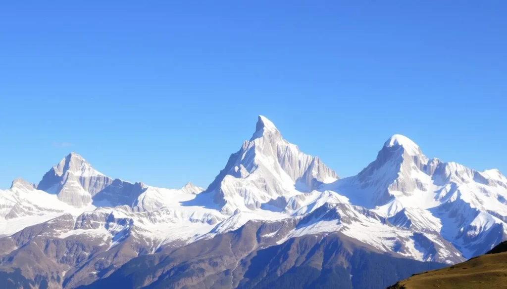 Image of the Eiger, Mönch, and Jungfrau mountains in the Bernese Oberland