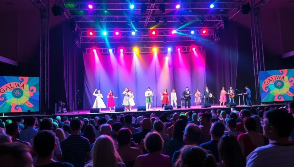Image of the Galway International Arts Festival main stage with performers