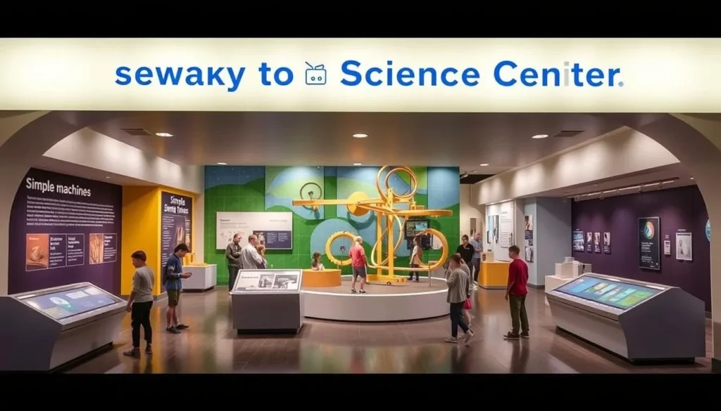 Image of the Gateway to Science Center's interactive exhibit on simple machines