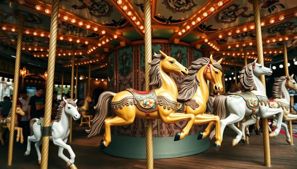 Image of the Great Northern Carousel with its hand-carved animals