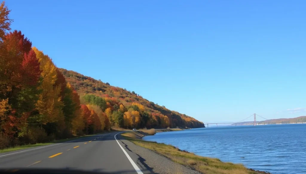 Image of the Great River Road scenic drive along the Mississippi River