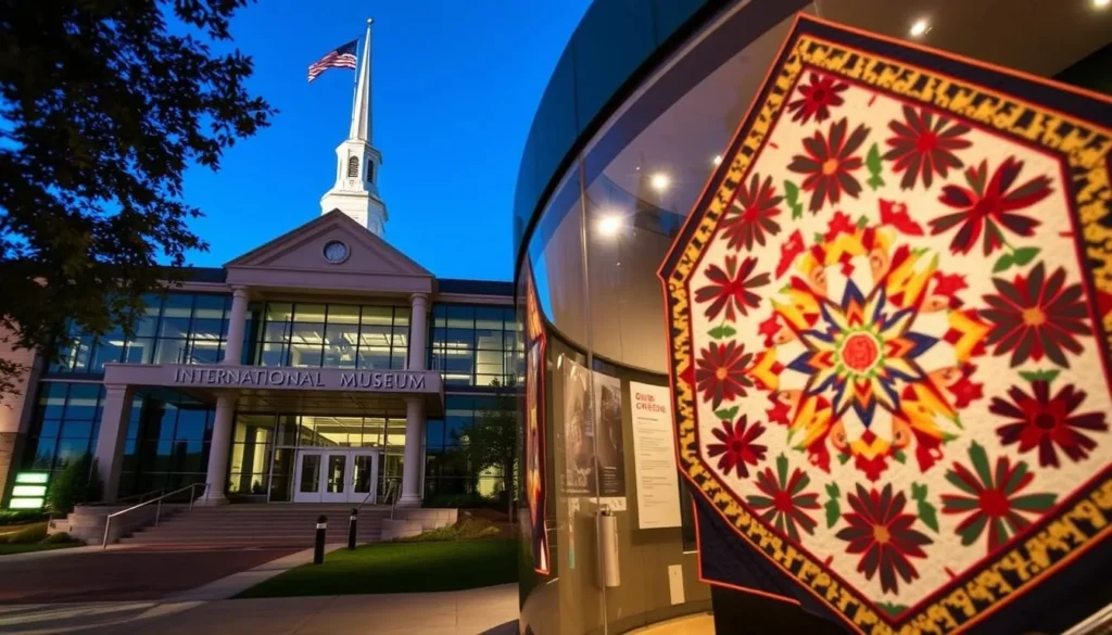 Image of the International Quilt Museum's exterior or a notable quilt on display