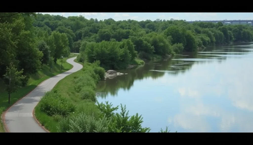 Image of the Katy Trail along the Missouri River