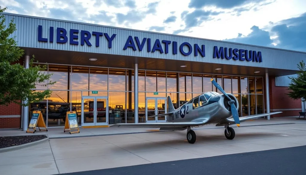 Image of the Liberty Aviation Museum's exterior or a notable exhibit
